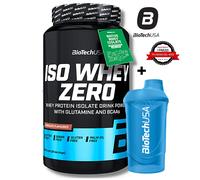 BIOTECH USA Iso Whey Zero 908 G Protéines Isolées De Lactosérum + SHAKER + BAR