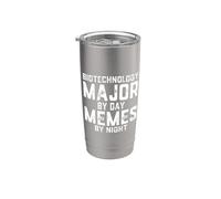 Biotechnologie Major By Day Memes Night Good Biotech Student Gobelet isotherme en acier inoxydable double paroi