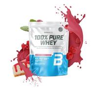 BioTechUSA 100% Pure Whey | Poudre de protéines avec BCAA et Glutamine | Sans gluten, sans huile de palme | 21g de protéines par portion, 1 kg, Cheescake aux frambois