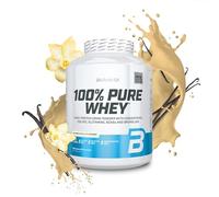 BioTechUSA 100% Pure Whey | Poudre de protéines avec BCAA et Glutamine | Sans gluten, sans huile de palme | 21g de protéines par portion, 2.27 kg, Vanille Bourbon
