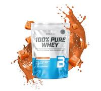 BioTechUSA 100% Pure Whey | Poudre de protéines avec BCAA et Glutamine | Sans gluten, sans huile de palme | 21g de protéines par portion, 454 g, Caramel salé