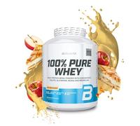 BioTechUSA 100% Pure Whey | Poudre de protéines avec BCAA et Glutamine | Sans gluten, sans huile de palme | 21g de protéines par portion, 2.27 kg, Tarte Aux Pommes