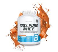 BioTechUSA 100% Pure Whey | Poudre de protéines avec BCAA et Glutamine | Sans gluten, sans huile de palme | 21g de protéines par portion, 2.27 kg, Caramel salé