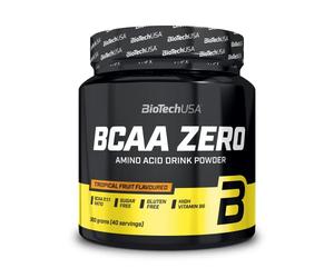 BioTechUSA BCAA Zero | Acides aminés essentiels en poudre | 6g BCAA avec L-Leucine instantanée | Vegan | Sans sucre, sans lactose, sans gluten, 360 g, Fruits tropicaux