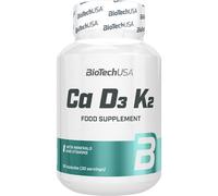 BioTech USA – Complément alimentaire Ca D3 K2 – Calcium, vitamines D3 et K2 – 90 cps