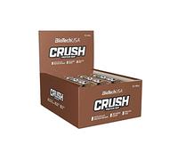 BioTechUSA Crush Bar Barre multicouche sans sucre ajoutée avec 20 grammes de protéines, 12 * 64 g, Chocolat-Brownie
