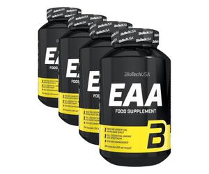 BioTechUSA EAA Capsules | 3200mg Acides Aminés Essentiels, Les 9 essentiels | Ratio recommandé par l'OMS | 200 capsules (Lot de 4)