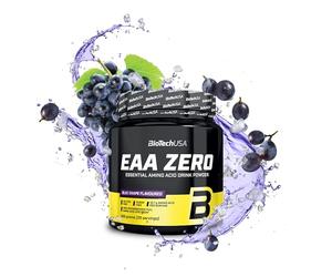 BioTechUSA EAA Zero | Acides aminés essentiels | 7160mg EAA/portion | Ratio recommandé par l'OMS | Sans sucre, sans gluten, 350g, Raisin Bleu