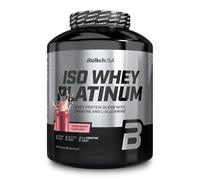 BioTechUSA Iso Whey Platinum | Poudre de protéines de lactosérum isolées et concentrées | 3 g de créatine par portion | Avec zinc et vitamine B3 | 1816 g, Fraise