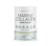 BioTechUSA Marine Collagen | Collagène de poisson hydrolysé avec vitamine C | Sans sucre | Sans gluten | Soutien pour la peau, les cheveux, les ongles et les articulations, 240 g, Citron-thé vert