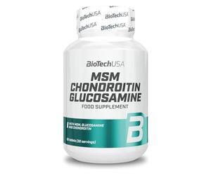 BioTechUSA MSM Chondroitin Glucosamine, Supplement dietetique avec glucosamine, chondroitine et MSM, 60 comprimés