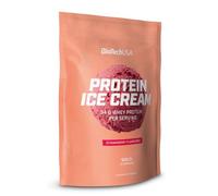 BioTechUSA Protein Ice Cream, Préparation instantanée pour crème glacée enrichie en protéines de lactosérum concentré, 500 g, Fraise