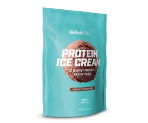 BioTechUSA Protein Ice Cream, Préparation instantanée pour crème glacée enrichie en protéines de lactosérum concentré, 500 g, Chocolat
