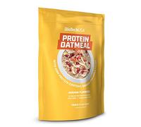 BioTechUSA Protein Oatmeal Repas fonctionnel, riche en protéines et fibres de flocons d’avoine, avec fruits secs, avec édulcorant, 1 kg, Banane
