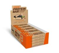 BioTechUSA Vegan Protein Bar, barre protéinée sans lactose ni gluten, à base de protéines végétales, avec un glaçage délicieux au chocolat, et sans sucres ajoutés, 20 * 50 g, Beurre de noisette
