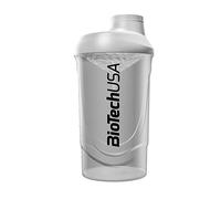 BioTechUSA Wave Shaker | Bouteille shaker | 100% étanche | Mélange amélioré | Durable et sûr | Sans BPA, 600 ml, Transparent