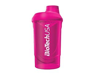 BioTechUSA Wave Shaker | Bouteille shaker | 100% étanche | Mélange amélioré | Durable et sûr | Sans BPA, 600 ml, Magenta