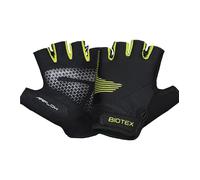 BIOTEX Gants de vélo Evolve d'été légers et respirants à doigts courts, avec coussinets en gel, idéal pour vélo sur route ou VTT, noir/citron vert, L