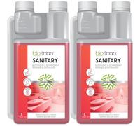 Biotican Sanitary, nettoyant et détartrant sanitaires et SDB, formule probiotique concentrée, nettoyage écologique et naturel, parfum pin, 1L (Lot de 2)