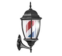 BIOTIFF - Enseigne Barbier Rétro LED Rotative | Design Début XXe Siècle | 49 cm | Cylindre Tricolore Tournant 50-60 t/min | Usage Intérieur & Extérieur | 220V | Interrupteur Intégré