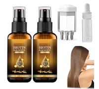 Biotin Hair Regrowth Spray avec Flacons Applicateurs D'Huile Capillaire,Spray de Croissance des Cheveux À La Biotine,Biotine Cheveux Pousse Rapide Spray pour Épaississement et Soin des Cheveux