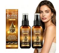 Biotin Hair Regrowth Spray Sérum De Croissance De Cheveux Continent De La Biotine Spray Pousse Cheveux Huile Capillaire Pour La Croissance Des Cheveux Che-veux Plus Forts Et Plus Épais 2 X 30ml