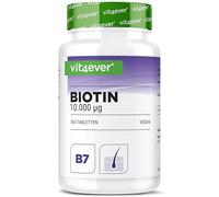 Biotine - 10 000 mcg - 365 Comprimés - Haute Biodisponibilité : D-Biotine pour la Peau, les Cheveux et les Ongles - Sans additifs indésirables, Hautement Dosée, Végane
