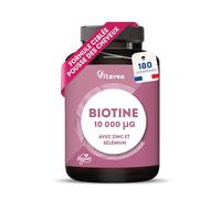 Biotine 10 000µg avec Sélénium & Zinc - Cheveux & Ongles - 180 comprimés