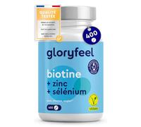 Biotine 1000 μg 400 Comprimés pour Pousse Cheveux (+1An), Zinc 10mg avec Sélénium 55 μg, Favorise la Repousse des Cheveux, la Peau et des Ongles, 100% Végétalien, Sans Additifs
