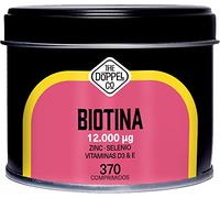 Biotine 12 000 mcg - Cure 370 Jours, Très Concentrée pour la Pousse de Cheveux - Biotine, Zinc, Sélénium, Vitamine D3, Vitamine E - Biotine Cheveux, Peau et Ongles - Fabriqué dans l'UE