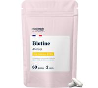 Biotine 450 µg + Sélénium et Zinc, 60 Gélules Végétales - 2 Mois