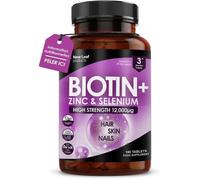 Biotine Avec Zinc Et Sélénium, 12 000 ?g, Cure De 3 Mois Vitamines Véganes Pour Cheveux, Peau Et Ongles