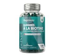 Biotine Cheveux, 120 Gummies (pour 2 mois), Biotine Gummies Complex 15-en1