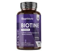 Biotine Cheveux 12000mcg, 365 Micro-Comprimés Vegan (pour 1 An)