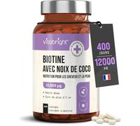 Biotine Cheveux Pousse Rapide 12 000 Mcg Extra Fort B7 Vitamine Complement Alimentaire Cure 1 An Anti Chute Pousse Et Volume