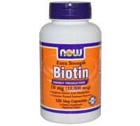 Biotine, Extra Strength, 10 Mg (10 000 Mcg), 120 Veggie Caps -Now Foods