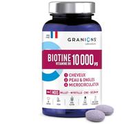 Granions – Complément cheveux, peau, ongles – Biotine 10 000 µg – 60 comprimés