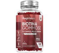 Biotine Gummies, 120 Gommes à l'Arôme Naturel de Baies Mélangées - Selon l'EFSA, la biotine contribue au maintien d'une chevelure normale - Complexe avec 13 Multivitamines et Minéraux