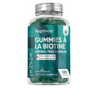 Biotine Gummies Enrichie en Vitamine A, C, B6, B12, Acide Folique, Sélénium - 120 Gommes Végétariennes au Goût de Baies Mélanges, Selon l'EFSA, la Biotine Contribue au Maintien d'une Peau Normale