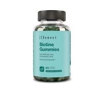 Biotine Gummies pour Cheveux, Peau et Ongles - Sans Sucres ni Édulcorants Ajoutés - avec Sélénium, Zinc et Vitamines A, C, E et du groupe B - 90 gommes Véganes -Saveur Fruits des Bois - Zenement