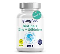 Biotine pour Cheveux et Barbe Extra Fort, Zinc 10mg, Sélénium 55 μg & Vitamine B7, Favorise la Repousse des Cheveux, la Peau et des Ongles, 240 Comprimés, Vegan & Sans Additifs, Femmes et Hommes