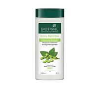 Biotique Bio Soja Protein Fresh Shampooing nourrissant répare les cheveux secs et abîmés, maintient l'équilibre du pH, favorise des cheveux sains et brillants, empêche la décoloration de la couleur