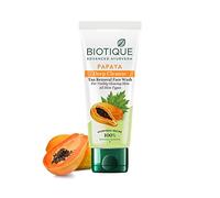 Biotique Papaya Deep Cleanse Nettoyant visage pour une peau visiblement éclatante tous types de peau, 150 ml Jaune