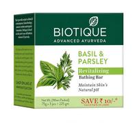 Biotique - Savon Corps Bio Basilic et Persil - Lot de 3 x 75 g