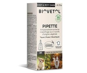 Biovetol - Antiparasitaire - Pipette Chiot/Petit Chien à l’unité Bio - 1,5ml