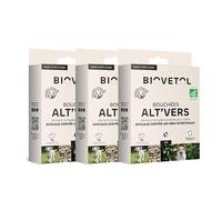 Biovetol - Bouchées Alt'vers - Efficace Contre Les vers Ronds et Les vers Plats - Certifié Agriculture Biologique (Petit Chien <20 kg, Lot de 3)