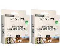 Biovetol - Comprimés Bien-être Intestinal pour Chat et Chien Bio - x10 (Chiot/Petit Chien) (Lot de 2)