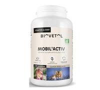 Biovetol - Comprimés Mobil'Activ pour Chat- Complément Alimentaire Anti-Arthrose, Améliore la Mobilité Articulaire et Le Cartilage - 20 comprimés - Conçu et fabriqué en France - Certifié AB