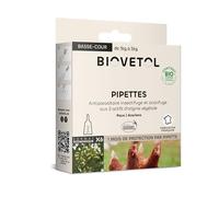 BIOVETOL - Pipettes Anti-Poux pour Animal de Basse-Cour Bio - Repousse Les Poux et Les Acariens - conçu et fabriqué en France - 6 pipettes