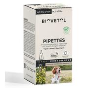 Biovetol Pipettes Anti puce Anti tique Moyen Chien Bio 15-30kg x12